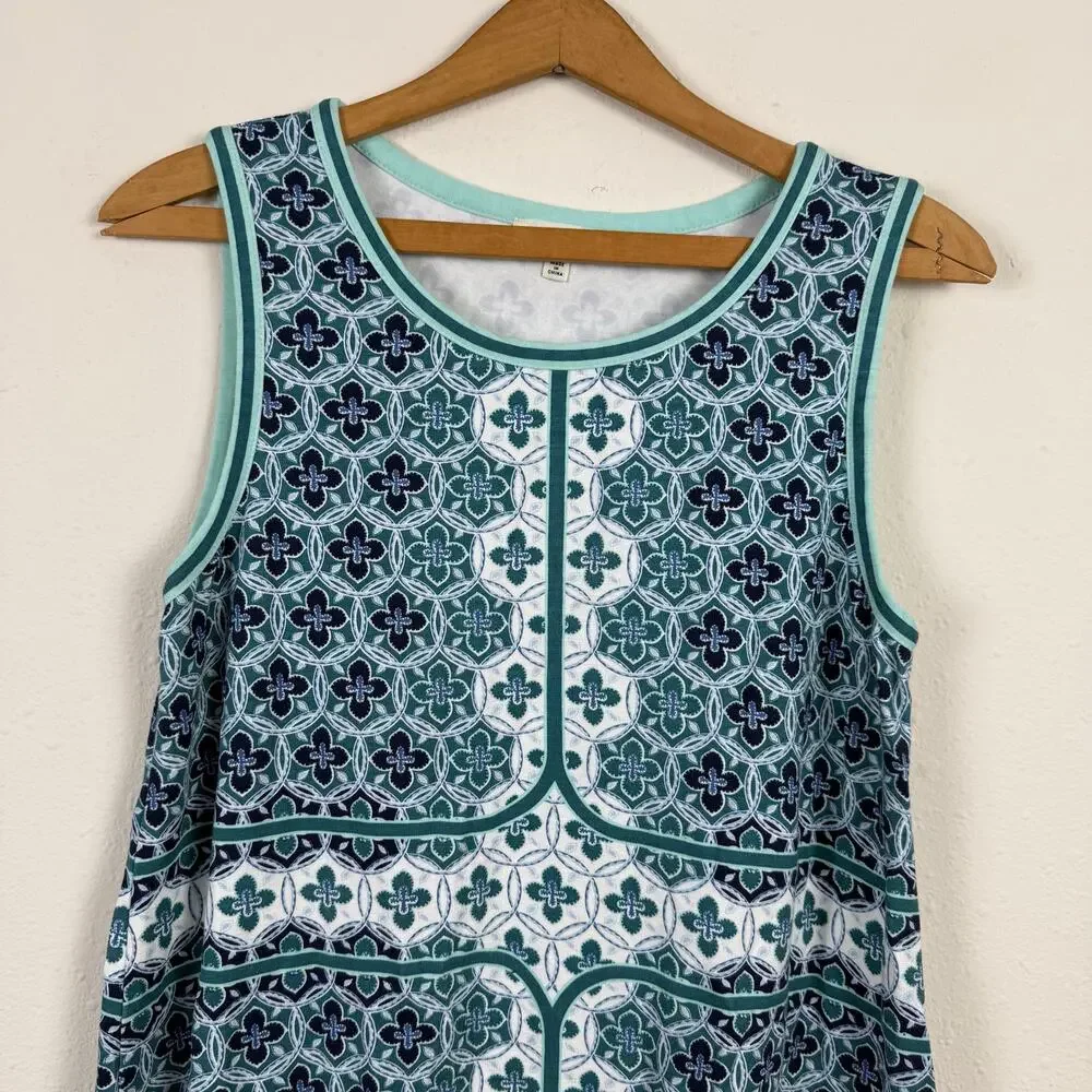 Max Studio Womens A-Line Dress Size Medium Geometric Boho Hippie Western Ranch - Picture 2 of 7